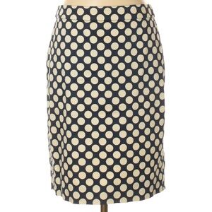 J. Crew factory Navy Blue Polkadot Pencil Skirt size 4
